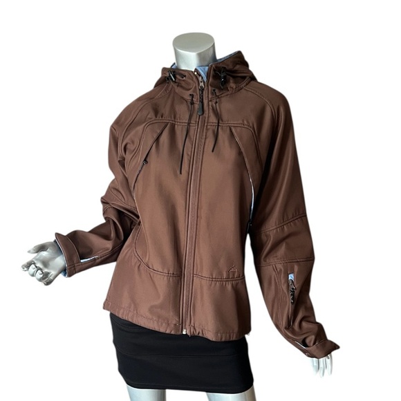 Snozu Juniors XL, Fits Women's Small / Medium Bark Brown Hooded Jacket Pockets - Picture 1 of 16